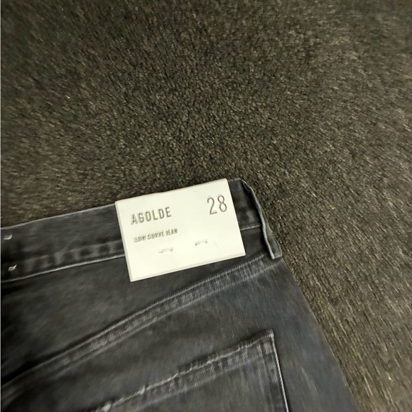 Agolde Low Curve Jean in Black Tar Womens Wide Leg Jeans New SZ 28 NWT - Picture 12 of 13